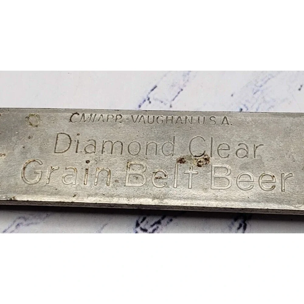 Vintage Grain Belt Premium Diamond Clear Beer Bottle Opener Advertising
